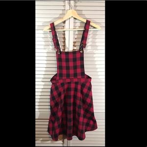 Plaid pinafore dress